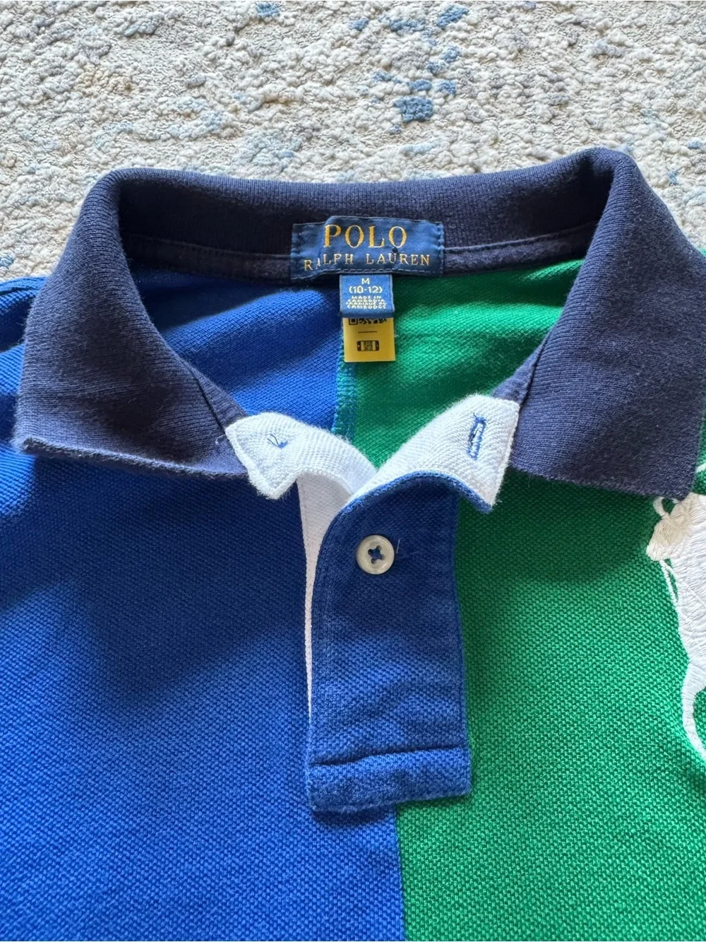 Polo Ralph Lauren Kids Colorblock Polo Shirt - Green/Blue/Orange